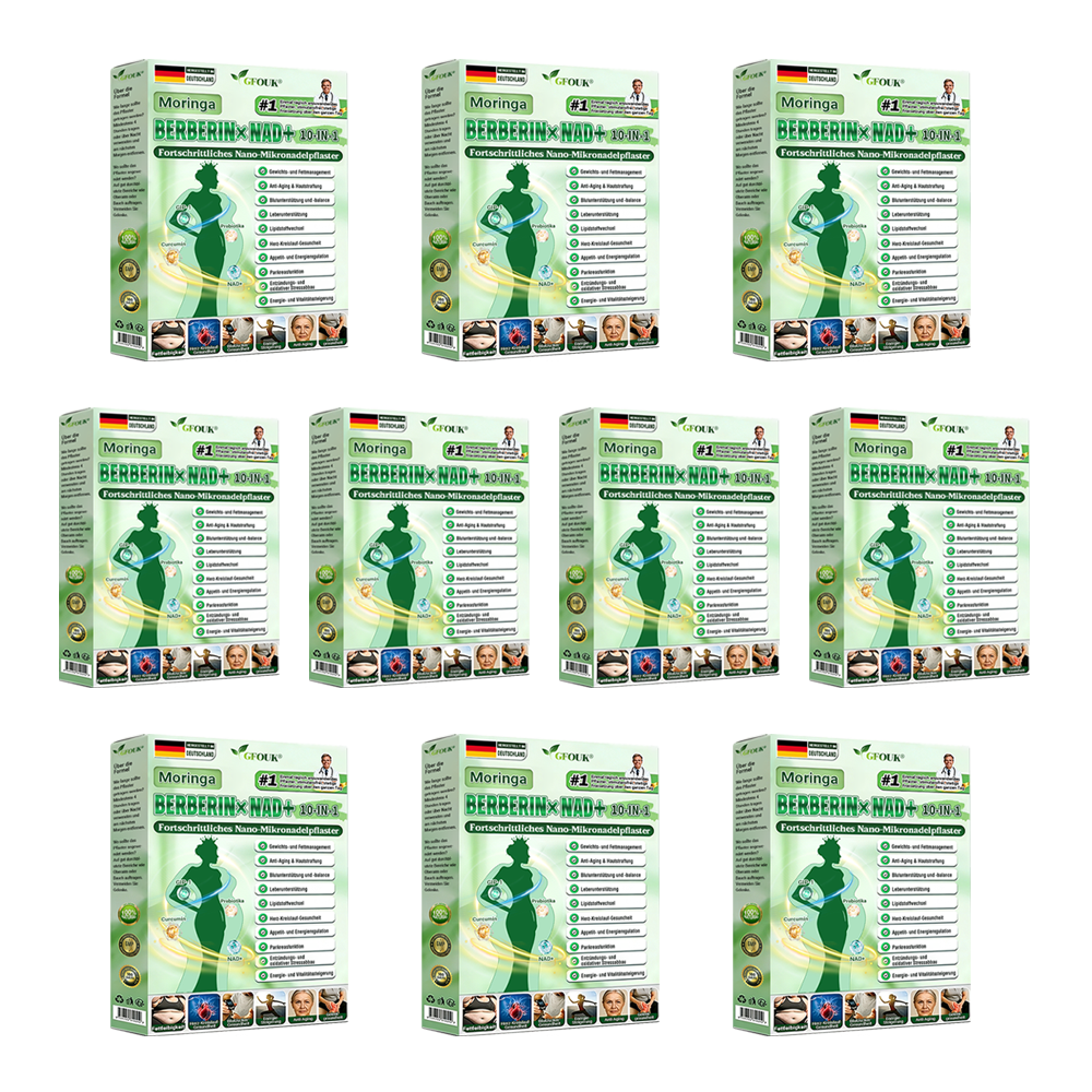 Offizieller Store 🇩🇪 |💝𝐆𝐅𝐎𝐔𝐊® Moringa · Berberin × NAD+ 10-in-1 Advanced Nano Mikronadel-Patch 🇩🇪 (Nur einmal täglich, sichtbare Veränderungen in 7 Tagen) ✅ Für Fettleibigkeit, schlaffe Haut, Diabetes, Schlafapnoe, Gelenkprobleme und mehr