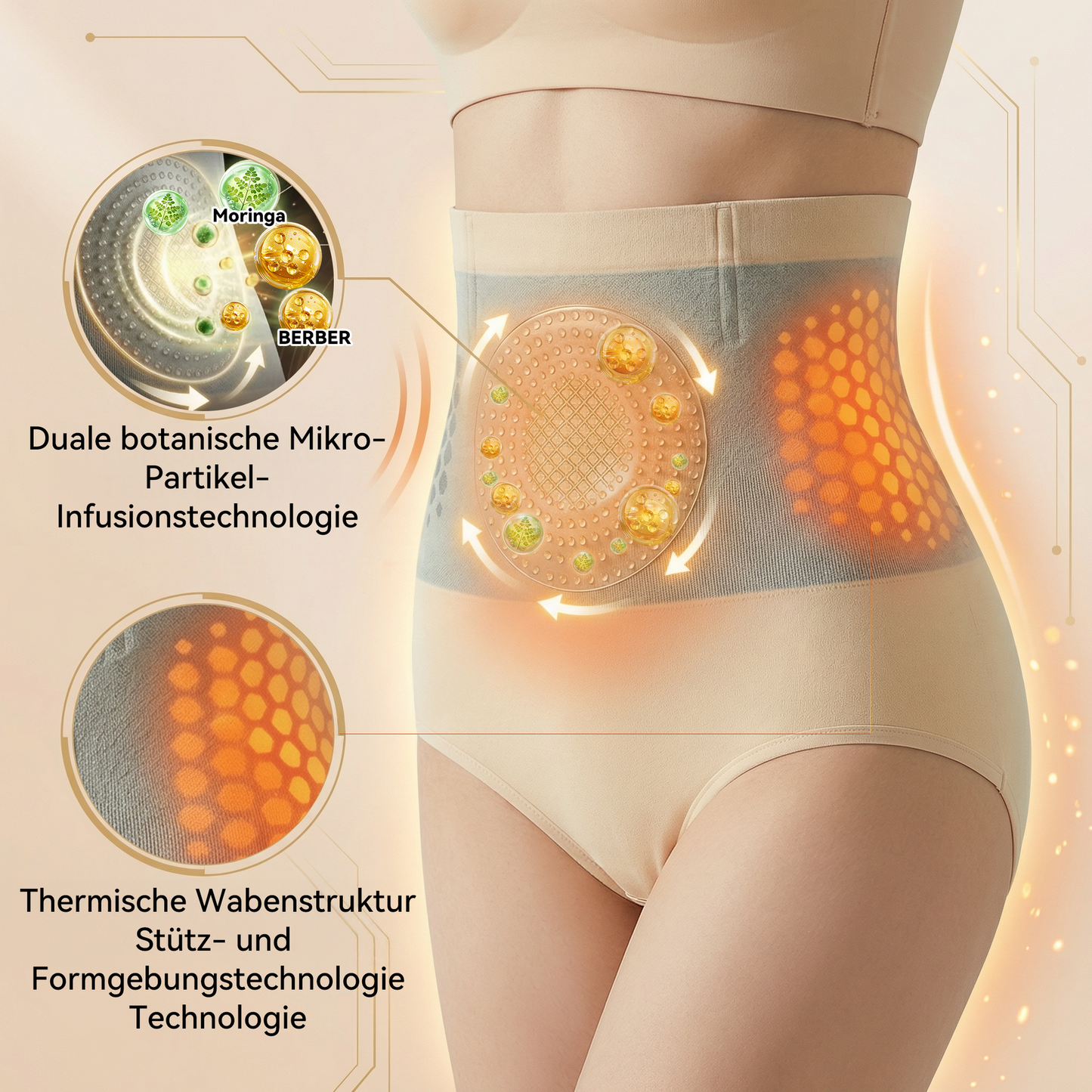 🌾GFOUK® Moringa & Berberin 4-in-1 Mikropartikel-Shaping- und Fettverbrennungs-Shorts