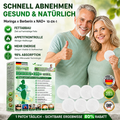 Offizieller Store 🇩🇪 |👩‍⚕️𝐆𝐅𝐎𝐔𝐊® Moringa · Berberin × NAD+ 10-in-1  Advanced Nano Mikronadel-Patch 🇩🇪 (Nur einmal täglich, sichtbare Veränderungen in 7 Tagen) ✅ Für Fettleibigkeit, schlaffe Haut, Diabetes, Schlafapnoe, Gelenkprobleme und mehr