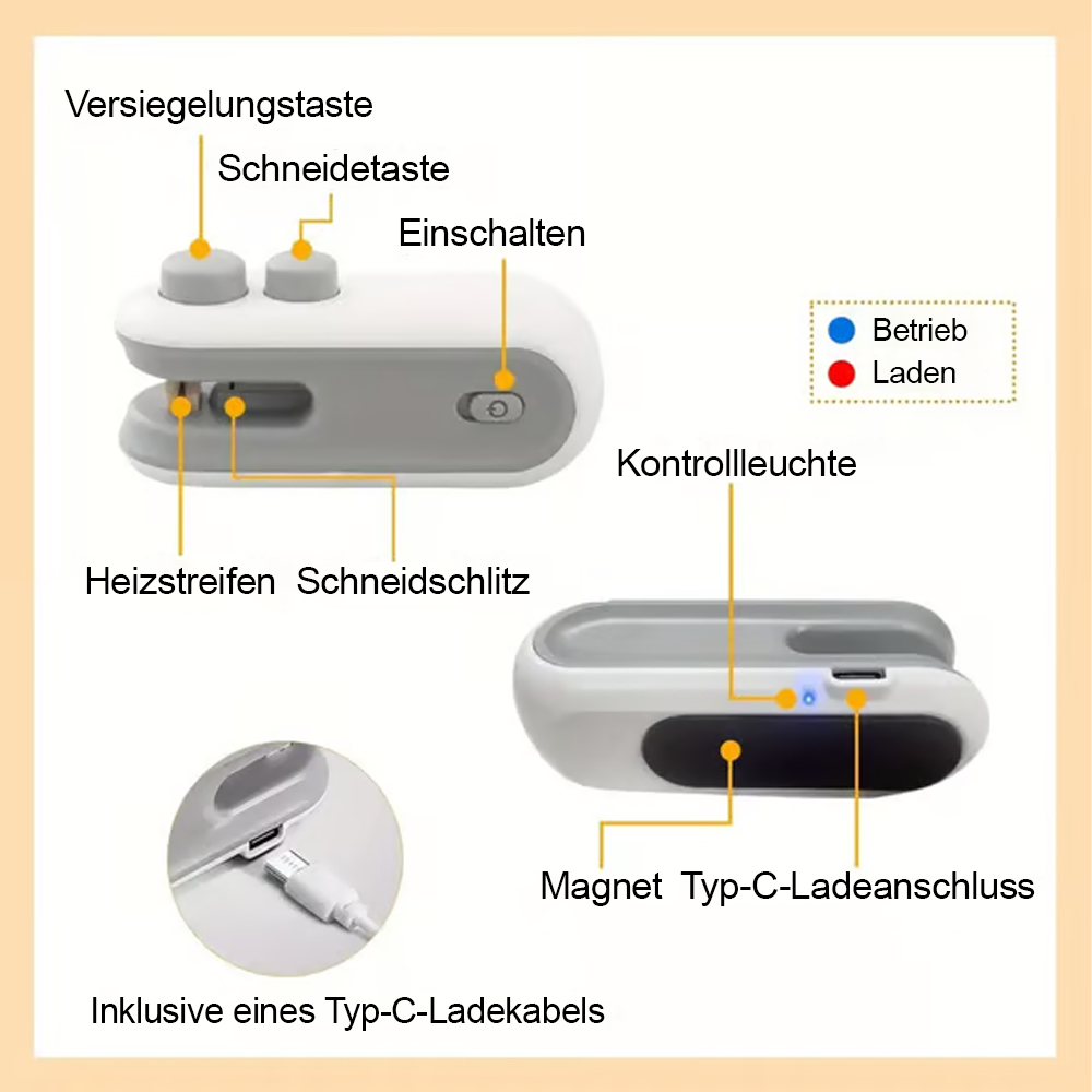 💥Neujahrsangebot 55% Rabatt💥✨Mini Siegelmaschine – 🧊Frisch halten