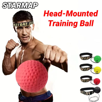 Box-Reaktionsball mit Stirnband für Reflex- und Schnelligkeitstraining.