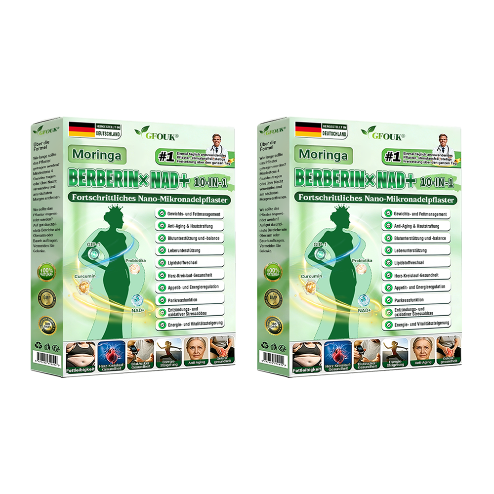 Offizieller Store 🇩🇪 |💝𝐆𝐅𝐎𝐔𝐊® Moringa · Berberin × NAD+ 10-in-1  Advanced Nano Mikronadel-Patch 🇩🇪 (Nur einmal täglich, sichtbare Veränderungen in 7 Tagen) ✅ Für Fettleibigkeit, schlaffe Haut, Diabetes, Schlafapnoe, Gelenkprobleme und mehr