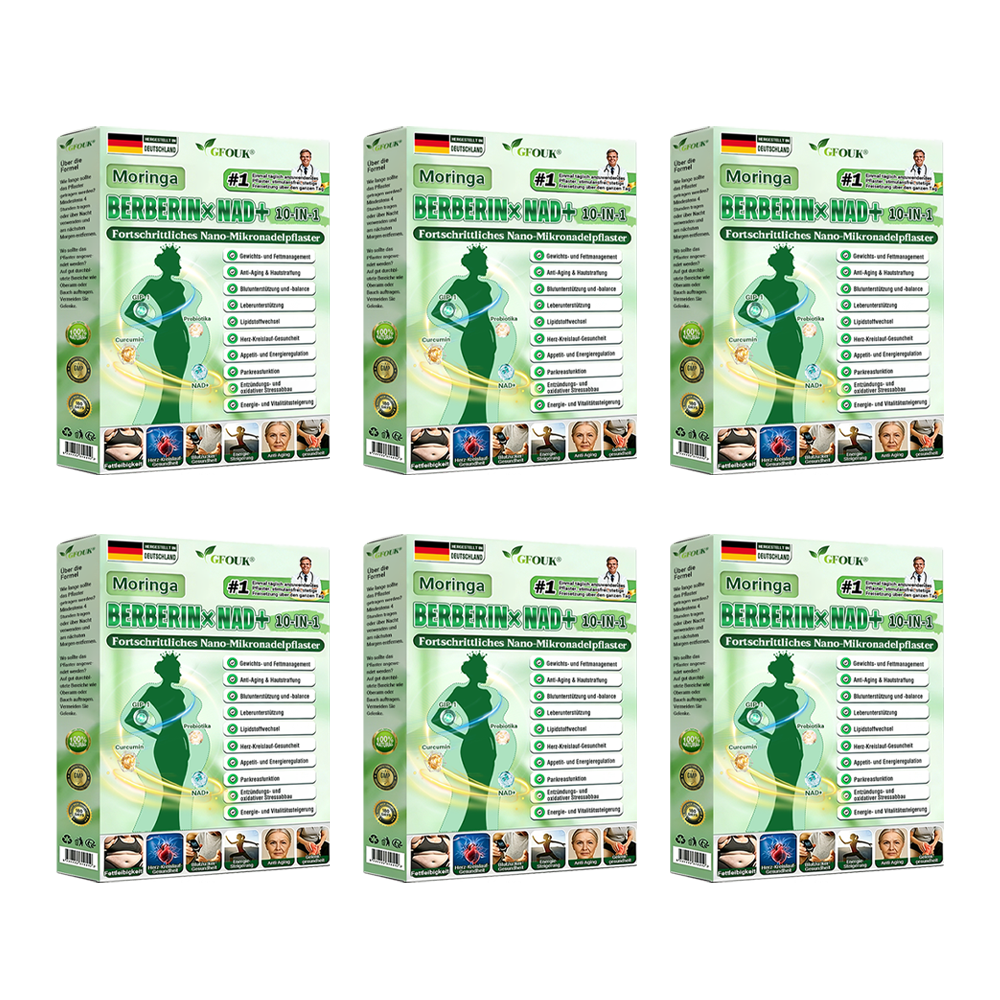 Offizieller Store 🇩🇪 |💝𝐆𝐅𝐎𝐔𝐊® Moringa · Berberin × NAD+ 10-in-1  Advanced Nano Mikronadel-Patch 🇩🇪 (Nur einmal täglich, sichtbare Veränderungen in 7 Tagen) ✅ Für Fettleibigkeit, schlaffe Haut, Diabetes, Schlafapnoe, Gelenkprobleme und mehr