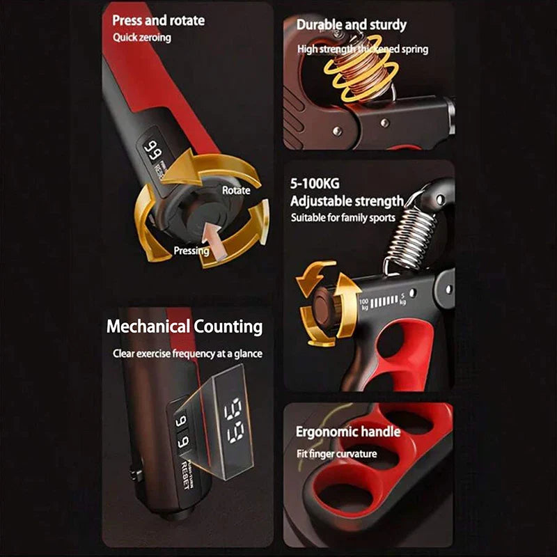 Verstellbarer Handtrainer für Hände, Finger und Handgelenke.