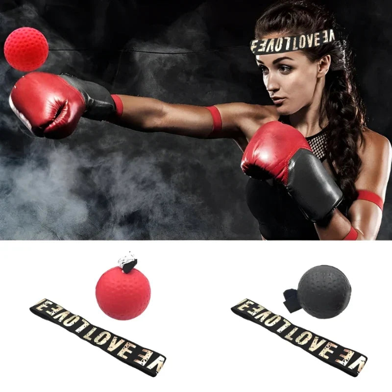 Box-Reaktionsball mit Stirnband für Reflex- und Schnelligkeitstraining.