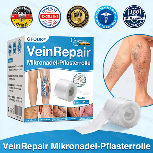 🇩🇪👨‍⚕️✅GFOUK® VeinRepair Mikronadel-Pflasterrolle⚡Sofortige Linderung, langfristige Ergebnisse